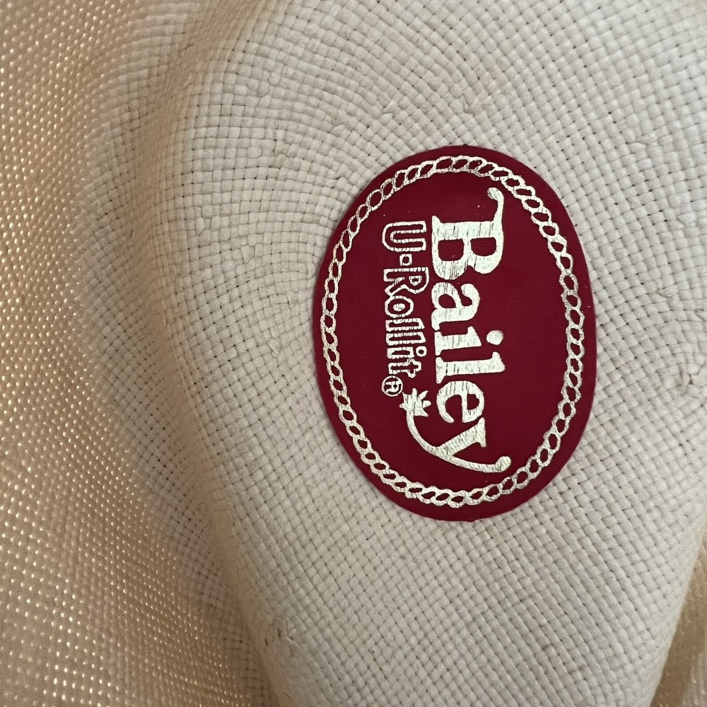 Vintage Bailey Cowboy Hat Western 7 5/8 61 Shantung Panama Straw U-Rollit USA - Picture 11 of 16